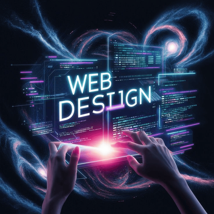 web design development and coding concept